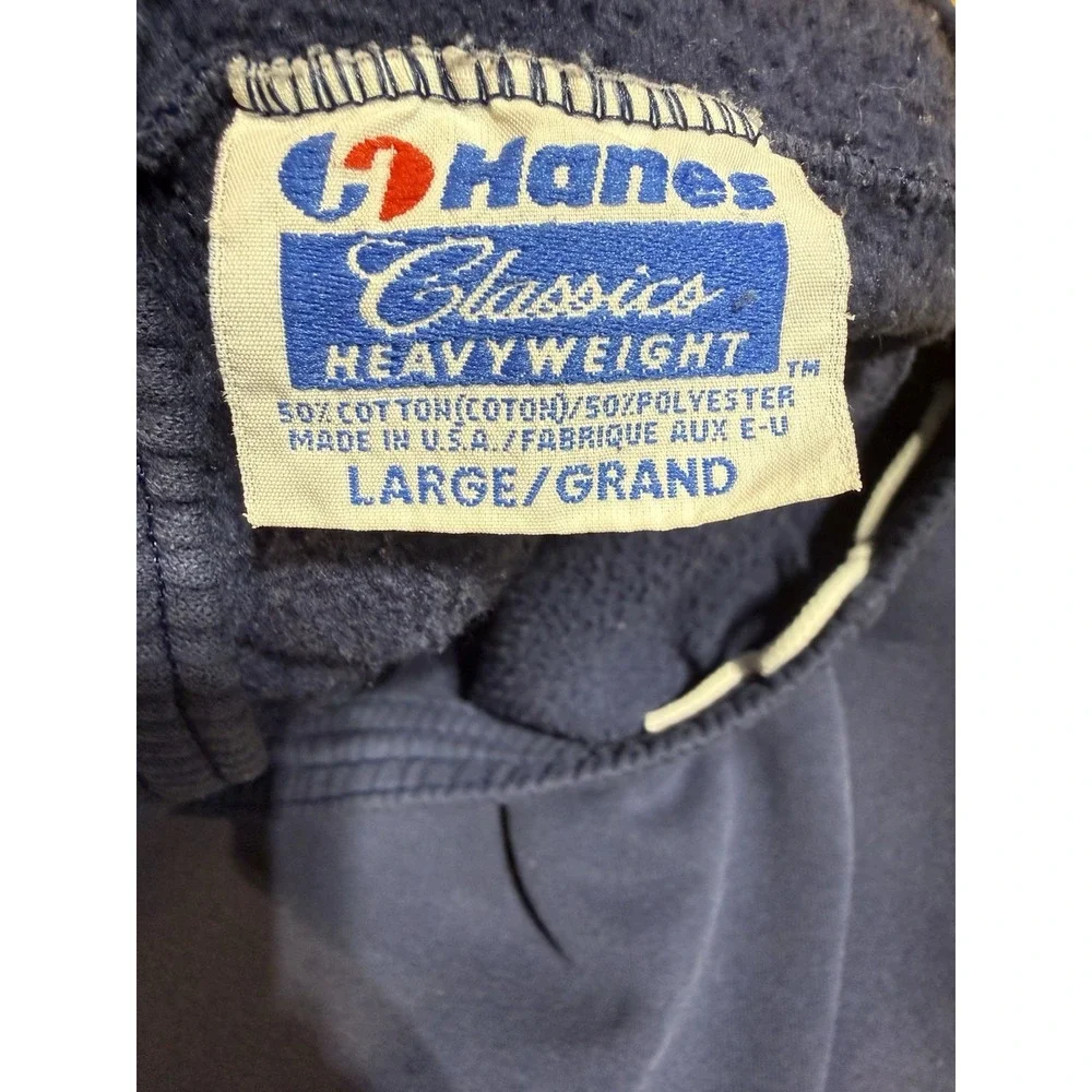 Vintage Hanes Classics Heavyweight Sweatpants Mens L Blue Made in USA Pockets